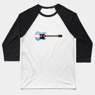 Trans Pride Flag Electric Guitar Baseball T-Shirt